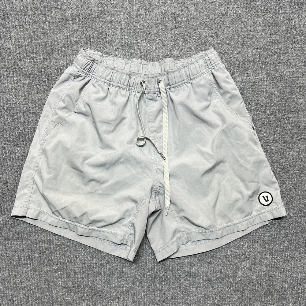 Vuori Shorts Mens Medium Gray Athletic Swim Trunks Drawstring Lined Pockets
